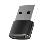 Magnet, Adaptateur USB-A Mâle vers USB-C Femelle, Unité, 2.0 Adaptateur Compatible avec MacBook, Smartphones USB C et Périphériques Type-C, Noir Profond