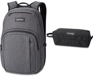 Dakine Backpack Campus M 25L Liter Carbon + Accessory Case Black - Gray