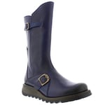 Fly London Women's Mes 2 Buckle Boots, Blue 020, 4 UK