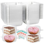 ASelected 50 Pcs Cake Slice Boxes,5.3 Inch Clear And Individual Cake Boxe With Sealing Stickers&Lids,Slice Container For Cake,Muffin,Cheese,Dessert,Sandwich, Hamburger Salad At Home Baking,Party,Shop