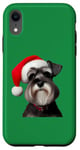 iPhone XR Miniature Schnauzer With Santa Hat Christmas Xmas Dog Owner Case