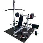 Gorilla Sports Multigym TRIGRIP 100kg - Vektpakke, lats, Multigym Hvit