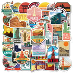 50PCS New Global Travel City Landscape Stickers Decal Vinyl for Stationery Scrapbooking PS4 Skateboard Laptop Guitar Sticker