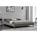 Gregory - Solide et Confortable Sommier Tapissier gris + Pieds en 20 cm pour matelas en 160x200 - 2 x 13 Lattes - Montage Rapide et Facile