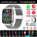 Uusi Virtsahappo Verirasva Älykello Ekg Verensokeri Syke Verenpaine Terveysmittari Smart Watch Huawei Ios_Silver Mesh Belt 2A_Medical grade