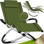 Chaise Longue de Relaxation Transat Chaise Longue Jardin Pliante à Bascule Fauteuil à Bascule Fauteuil Relax Ergonomique