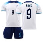 England VM-tröja 2022 Barn Fotbollströja No. 9 Kane 10 Sterling 19 Mount 20 Foden 2223 England home number 9 #24