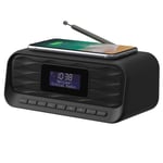 GROOV-E ZEUS DAB/FM BLUETOOTH CLOCK RADIO WITH WIRELESS CHARGING PAD - GVCR04BK