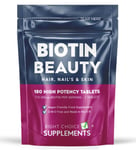 Biotin 10,000mcg | 180 Max Strength Tablets | Healthy Hair, Skin & Nails Growth