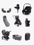 Bugaboo Dragonfly Pushchair, Carrycot & Accessories with Maxi-Cosi Pebble 360 Pro2 i-Size Car Seat & Base Bundle, Grey Melange/Black