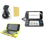 Pack 3 en 1 Nintendo New 2DS XL : Housse silicone jaune - Chargeur USB - Film de protection écran - Straße Game ®