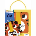 Avenue Mandarine KC119C - Kit broderie enfant Pix Gallery - Tambourin rond 13 cm - À partir de 6 ans - TIGRE