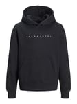 JACK & JONES Boys Jjestar Jj Noos Jnr Hooded Sweatshirt, Black/Fit: Loose, 164 UK