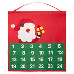 eBuyGB Father Christmas Countdown Advent Calendar, Felt, Multi-Colour, 38.2 x 16.9 x 0.99 cm