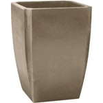 Bac à arbustes vase haut palmea 65 l - double paroi - réserve d'eau intégrée - 47 x 47 x 65 cm - taupe Eda Plastique