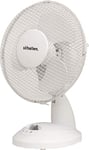 Daewoo COL1062 9-Inch Table Fan, Portable Desk Fan for Home/Office, 2 Speed Settings & Easy-To-Use Key Switch - White