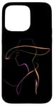 Coque pour iPhone 15 Pro Max Silhouette colorée femme dans un chapeau