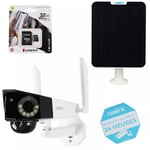 Caméra WiFi solaire large vision - Détection intelligente / 100% sans-fil autonome / 2K / IP66 / 180° / 32 Go (Reolink)