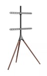 BRATECK Artistic Easel Studio       45-65&quot; TV Floor Stand.  Includes Anti-slip Rubber Pads Weight Cap up to 32Kgs. Easy Snap Lock. Built-in Cable Management. Matte Black &amp; Walnut Colour.