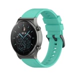 (Huawei GT3 46mm Teal) 22mm Virallinen silikonikorvaus Gt2 Pro ranneke Huawei Watch Gt 2 Pro Sport Alkuperäinen kelloranneke Ranneke Rannekoru vyö|Kellorannekkeet|