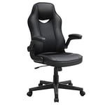 SONGMICS OBG064B01 Ergonomic Desk Computer Chair Height Adjustable up to 150kg Load Capacity PU Leather Home Office Office Black