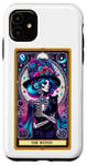 Coque pour iPhone 11 Witch Black Cat Tarot Carte Squelette Skelly Magic Spell Wicca