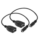 2pcs Câble de Port USB Femelle vers DC 3.5x1.35mm Cordon de Charge d'alimentation DC 5V USB 2.0 Femelle à Cordon d'alimentation Femelle DC accessoires Électriques 28cm