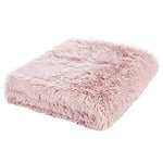 Catherine Lansfield Cuddly Deep Pile 150x200cm Blanket Throw Blush Pink