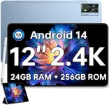 Ot5S Android 14 Tablette-12 Pouces Ecran 2.4K,24(6+18)Go Ram+256Go Rom/2To Tf Tablette Gaming,8250Mah Tablette Tactile Camera 16Mp,Tüv Tablet Pc 4G Lte Double Sim/5G Wifi/Widevine L1/Gps