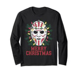 Merry Christmas Horror Fan Slasher 80s-Themed Long Sleeve T-Shirt