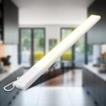 B.K.Licht réglette LED, platine LED 10W intégrée, 1100 Lumen, longueur 57,5cm, blanc chaud 3000K, IP20, éclairage cuisine atelier plan de travail