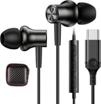 USB C Headphones for Google Pixel 6a 8 Pro 7,In Ear Magnetic C Black