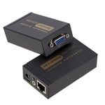 Prolongateur audio vidéo VGA vers RJ45 100m,récepteur et émetteur Cat5/6,convertisseur de câble réseau,100m - Type With EU Plug