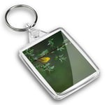 IP02 Passport Keyring  - Little Yellow Bird Tree Rain Nature  #45583