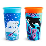 Munchkin WildLove Miracle 360 Cup, Toddler Cup | BPA Free Baby & Toddler Sippy Cups | Non Spill Cup, Dishwasher Safe Baby Cup | Leakproof Childrens Cups |9oz/266ml | 2 Pack |Polar Bear/Orca