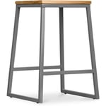 Tabouret de Bar Design Industriel - Bois et Métal - 60cm - Big Boy Gris foncé