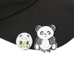 (Bamboo Shoots))Chinese Panda Style Metal Hat Cap Clip With Magnetic