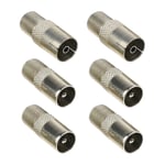 6pcs Coupleur Coaxial d'antenne TV Femelle à Mâle pour Câbles d'antenne Satellites Coaxiaux Connecteur à Vis en Cuivre T/F Prise vers Adaptateur d'antenne Coaxial RF