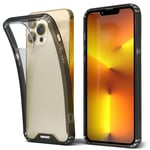 Moozy Xframe Coque antichoc pour iPhone 13 Pro – Coque transparente à bord noir, coque hybride transparente double couleur avec bord en TPU absorbant les chocs - Neuf