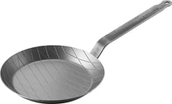 ZWILLING FORGE iron pan, Robust iron pan for special roasting flavours, Frying pan with sturdy iron base with diamond pattern, Ø28cm, Silver