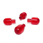 Lego Parts: Light Cover with Internal Bar / Bionicle Barraki Eye (PACK of 4 - Transparent Red) by LEGO