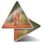 2 x Triangle Stickers  7.5cm - Caracal African Lynx Cat  #3170