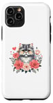 Coque pour iPhone 11 Pro Roses Flowers British Longhair Cat Highland Straight