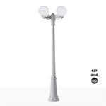 Double lampadaire led d'extérieur Fumagalli gigi bisso globe' - Blanc