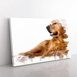 Big Box Art Golden Retriever Dog (2) V3 Canvas Wall Art Print Ready to Hang Picture, 76 x 50 cm (30 x 20 Inch), Multi-Coloured