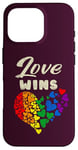 iPhone 16 Pro Heart, Rainbow Colors, Love Wins, LGBT Pride Case