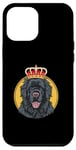 Coque pour iPhone 12 Pro Max Chien Terre-Neuve avec couronne