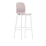 Cappellini - Tate Color HighStool,A26 Brown AnilinePaintedShell, 435 Satined Stainless Steel Base, Grey Polypropylene Feet - Baarituolit & baarijakkarat - Jasper Morrison - Ruskea - Metalli/Puu