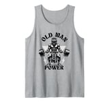 Old Man Power Weightlifter, Funny Fitness Gym Weights Tank Top