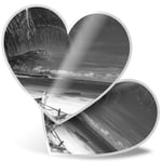 2 x Heart Stickers 15 cm - BW - Madagascar Beach Ocean Tropical #35355